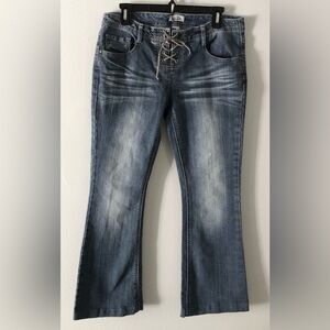 🔥 Y2K Mudd Lace-Up Flare Jeans 13